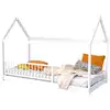 Image de Lit cabane panda 90x190 + 1 sommier + barrière