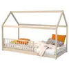 Image de Lit cabane panda 90x190 + 1 sommier + barrière