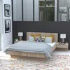 Image de Lit COOL 140x190 cm + 2 chevets + sommier / Décor Chêne blanchi