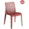 Image de Lot De 4 Chaises Empilables Tela / Rouge