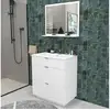 Image de Meuble sous-vasque 3 tiroirs marbella 80 cm + vasque blanc