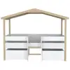 Image de Lit cabane piloti 90x190 + 2 tiroirs + 1 sommier
