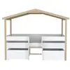 Image de Lit cabane piloti 90x200 + 2 tiroirs + 1sommier