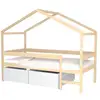 Image de Lit cabane mika 90x190 + sommier + 2 tiroirs