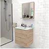 Image de Meuble sous-vasque 2 tiroirs malaga 60 cm + vasque / chêne blanchi