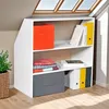 Image de Meuble de rangement sous pente ALIX H. 100 x L. 100 x P. 50 cm Blanc