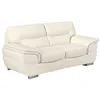 Image de Canapé 2 places en cuir - VENTE-UNIQUE - THIBAULT - Blanc - Contemporain - Design