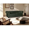 Image de Canapé chesterfield 3 places BRENTON 100% cuir de buffle - Vert empire