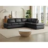 Image de Canapé dangle en cuir - ONYX II - Noir - Angle droit - Confort moelleux