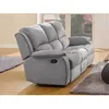 Image de Canapé 3 places relax en microfibre HERNANI - Gris - VENTE-UNIQUE - Relaxation - Classique