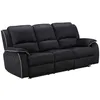 Image de Canapé 3 places relax en microfibre HERNANI - Noir - Classique - Tissu - Relaxation - Moelleux
