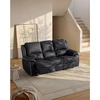 Image de Canapé 3 places relax en microfibre HERNANI - Noir