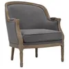 Image de Fauteuil en lin - VENTE-UNIQUE - ALIENOR - Gris - Avec accoudoirs - Déhoussable - Intérieur