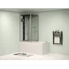 Image de Baignoire douche balnéo - L150 x P75 x H215 cm - Profilés gris foncé - 30 microjets et 6 gros jets - DARIA