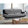 Image de Canapé 3 places en microfibre MUSKO - Bicolore gris et noir - Contemporain - Design - Fixe