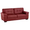 Image de Canapé 3 places en cuir HAZEL - Rouge - Fixe - Confort moelleux - Design contemporain