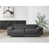 Image de Canapé 3 places en cuir gris anthracite SOLANGE