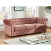Image de Canapé 3 places en velours CHESTERFIELD - Rose pastel - Fixe - Contemporain - Design