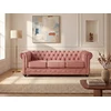 Image de Canapé 3 places CHESTERFIELD - Velours rose pastel