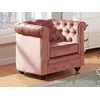 Image de Fauteuil Chesterfield - Velours Rose Pastel