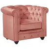 Image de Fauteuil en velours CHESTERFIELD - Rose pastel