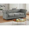 Image de Canapé 3 places CHESTERFIELD - Velours gris clair