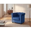 Image de Fauteuil CHESTERFIELD - Velours bleu roi