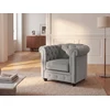 Image de Fauteuil CHESTERFIELD - Velours gris clair