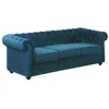 Image de Canapé 3 places CHESTERFIELD - Velours bleu canard