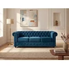 Image de Canapé 3 places CHESTERFIELD - Velours bleu canard