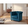 Image de Fauteuil CHESTERFIELD - Velours bleu canard