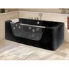 Image de Baignoire balnéo vitrée à leds DYONA - 1 place - 260L - 85*170*58cm - Noire