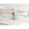 Image de Table à manger extensible TALICIA - Verre trempé & métal - 6 à 8 couverts - Coloris Blanc