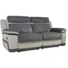 Image de Canapé 3 places relax en microfibre TALCA - Anthracite et gris clair
