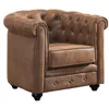 Image de Fauteuil CHESTERFIELD en microfibre aspect cuir vieilli