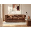 Image de Canapé 3 places CHESTERFIELD en microfibre aspect cuir vieilli