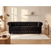 Image de Canapé 3 places CHESTERFIELD - velours noir et boutons effet cristal