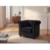 Image de Fauteuil CHESTERFIELD - velours noir et boutons effet cristal