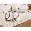 Image de Table basse avec plateaux pivotants - Verre trempé et métal - JOLINE de Maison Céphy
