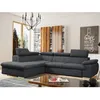 Image de Canapé dangle convertible en tissu avec coffre de rangement FABIEN - Anthracite - Angle gauche