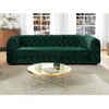 Image de Canapé 3 places chesterfield en velours vert sapin - VENTE-UNIQUE - STANLEY - Tissu - Largeur 97 cm