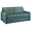 Image de Canapé 3 places convertible express en velours vert menthe - Couchage 140 cm - Matelas 14 cm CALIFE