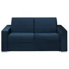 Image de Canapé 2 places convertible express en velours bleu nuit - Couchage lattes larges 120 cm - Matelas 14 cm CALITO