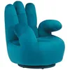 Image de Fauteuil main pivotant CATCHY en velours - Bleu canard