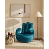 Image de Fauteuil main pivotant CATCHY en velours - Bleu canard
