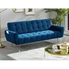 Image de Canapé 3 places convertible clic-clac en velours POLANI - Bleu roi