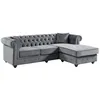 Image de Canapé dangle chesterfield réversible TOLEDO en velours - Anthracite