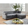 Image de Canapé d'angle chesterfield réversible TOLEDO en velours - Anthracite