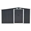 Image de Abri de jardin métal avec abri bûche en acier galvanisé gris 1029 m² - LERY