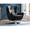 Image de Fauteuil pivotant en cuir de buffle noir ANABA